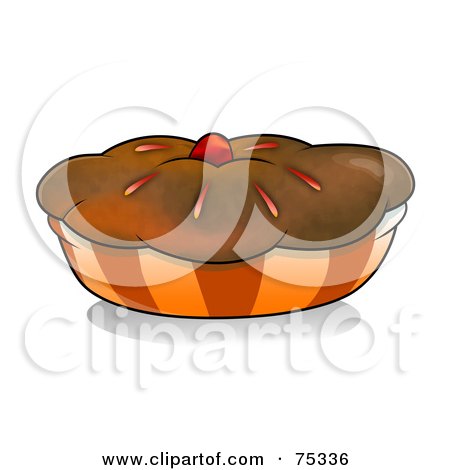 Royalty-Free (RF) Clipart Illustration of a Chocolate Crusted Pie Or Muffin In An Orange Wrapper by YUHAIZAN YUNUS
