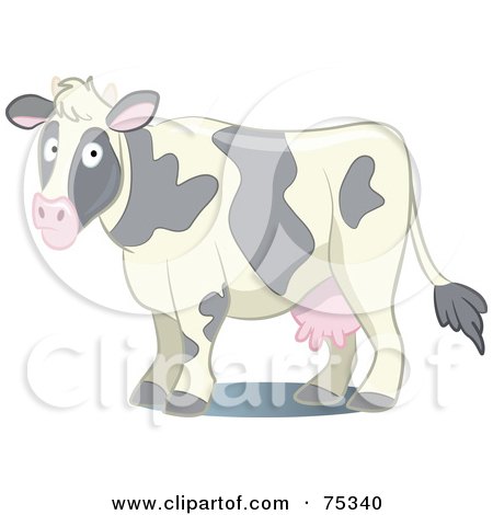 Royalty-Free (RF) Clipart Illustration of a Confused Dairy Cow by Frisko
