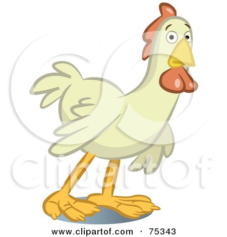 Royalty-Free (RF) Clipart Illustration of a Confused White Rooster by Frisko