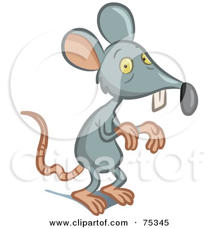 Royalty-Free (RF) Clipart Illustration of a Scrawny Gray Mouse by Frisko