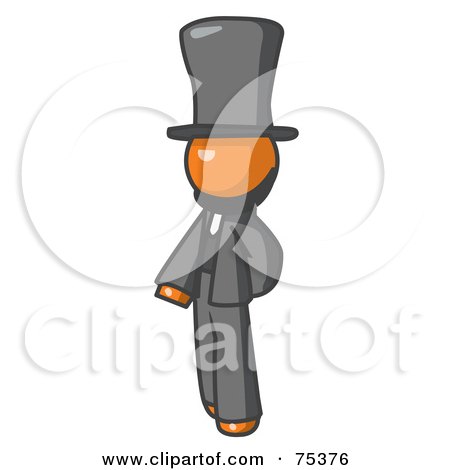 Royalty-Free (RF) Clipart Illustration of an Orange Man Abe Lincoln by Leo Blanchette