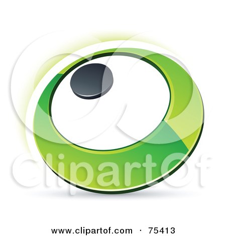 Royalty-Free (RF) Clipart Illustration Of A Pre-Made Business Logo Of A Green Ring Or Dial On White by beboy