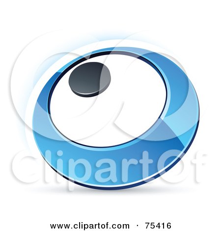 Royalty-Free (RF) Clipart Illustration Of A Pre-Made Business Logo Of A Blue Ring Or Dial On White by beboy