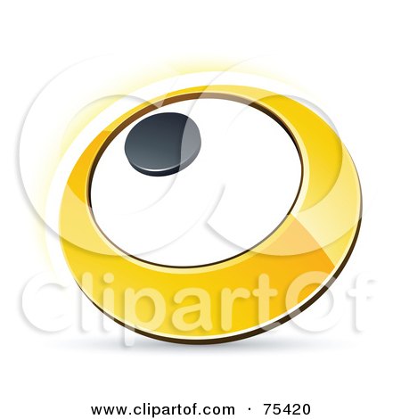 Royalty-Free (RF) Clipart Illustration Of A Pre-Made Business Logo Of A Yellow Ring Or Dial On White by beboy