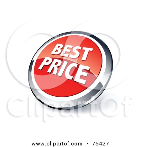 Royalty-Free (RF) Clipart Illustration Of A Round Red And Chrome 3d Best Price Web Site Button by beboy
