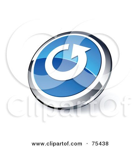 Royalty-Free (RF) Clipart Illustration Of A Round Blue And Chrome 3d Skip Back Web Site Button by beboy