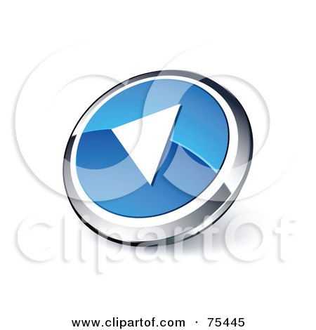 Royalty-Free (RF) Clipart Illustration Of A Round Blue And Chrome 3d Rewind Web Site Button by beboy