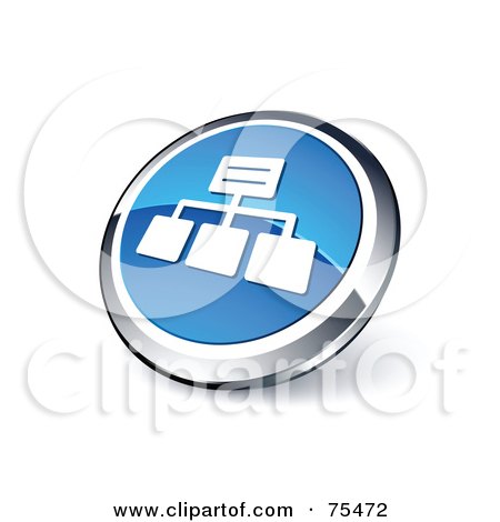 Royalty-Free (RF) Clipart Illustration Of A Round Blue And Chrome 3d Networking Web Site Button by beboy