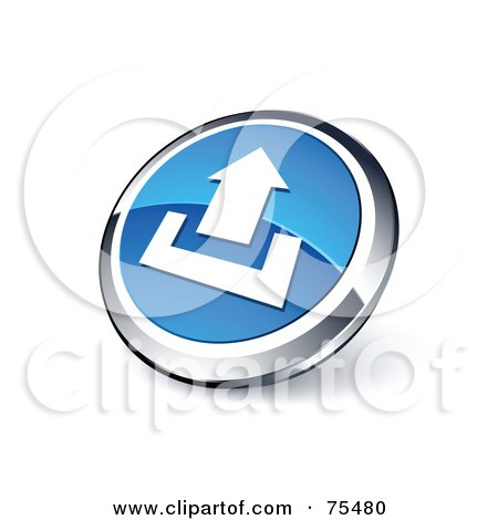 Royalty-Free (RF) Clipart Illustration Of A Round Blue And Chrome 3d Upload Web Site Button by beboy