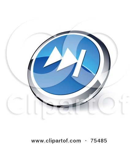 Royalty-Free (RF) Clipart Illustration Of A Round Blue And Chrome 3d Forward Web Site Button by beboy