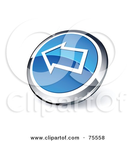 Royalty-Free (RF) Clipart Illustration Of A Round Blue And Chrome 3d Left Arrow Web Site Button by beboy