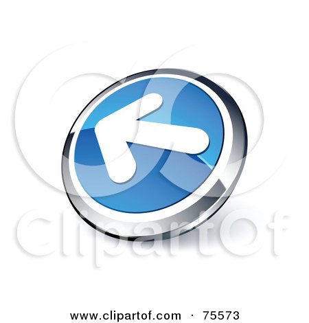 Royalty-Free (RF) Clipart Illustration Of A Round Blue And Chrome 3d White Left Arrow Web Site Button by beboy