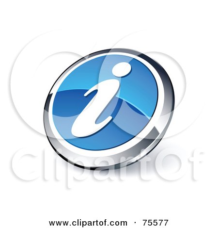 Royalty-Free (RF) Clipart Illustration Of A Round Blue And Chrome 3d Information Web Site Button by beboy