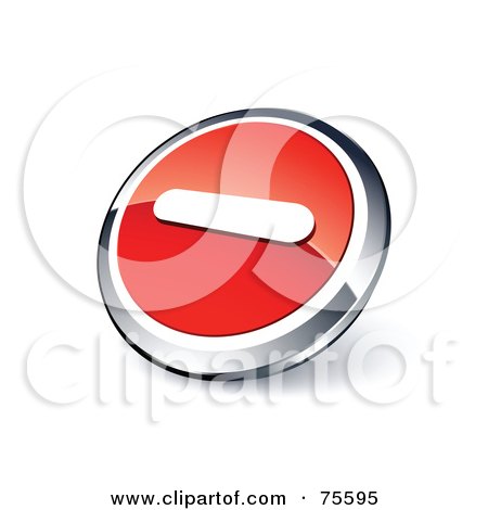 Royalty-Free (RF) Clipart Illustration Of A Round Red And Chrome 3d Minus Web Site Button by beboy