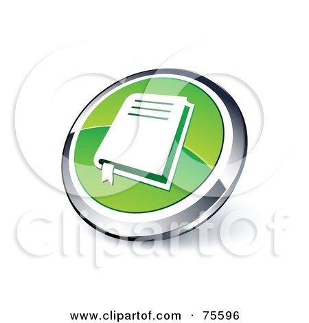 Royalty-Free (RF) Clipart Illustration Of A Round Green And Chrome 3d Bible Web Site Button by beboy