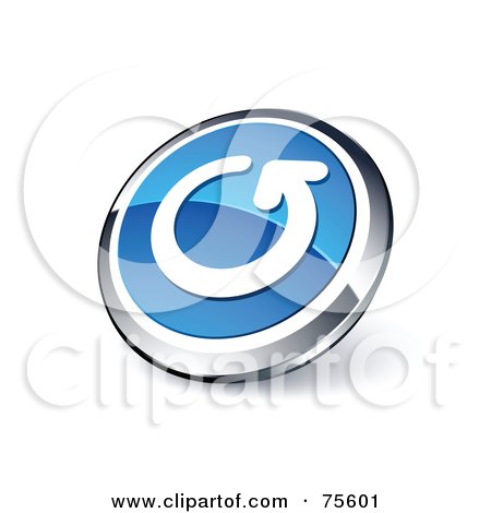Royalty-Free (RF) Clipart Illustration Of A Round Blue And Chrome 3d Circle Arrow Web Site Button by beboy