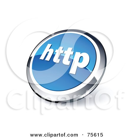 Royalty-Free (RF) Clipart Illustration Of A Round Blue And Chrome 3d http Web Site Button by beboy