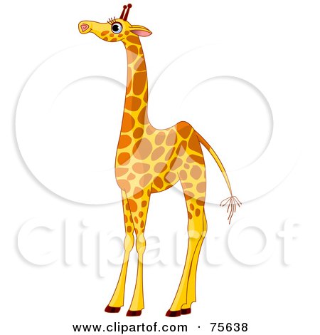 Royalty-Free (RF) Clipart Illustration of a Tall Female Giraffe With Long Eyelashes by Pushkin