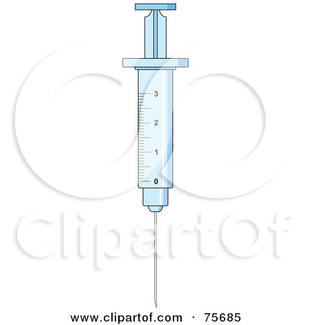 Royalty-Free (RF) Clipart Illustration of a Medical Syringe With Measurement Markers by Lal Perera