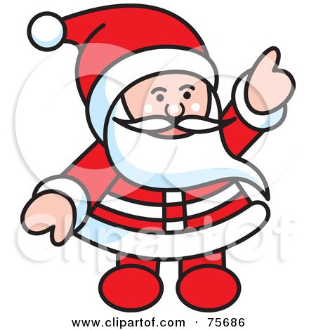 Royalty-Free (RF) Clipart Illustration of a Stern Santa Pointing Up by Lal Perera