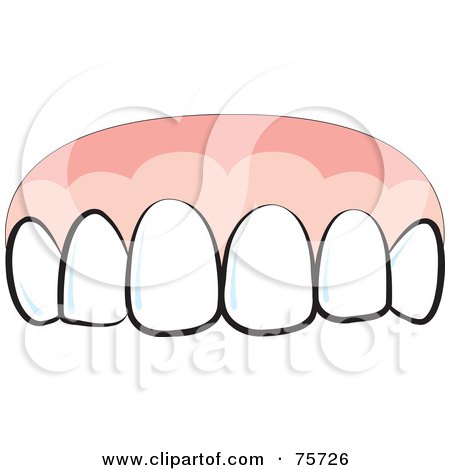 Royalty-Free (RF) Clipart Illustration of Row Of Top Healthy Teeth by Lal Perera