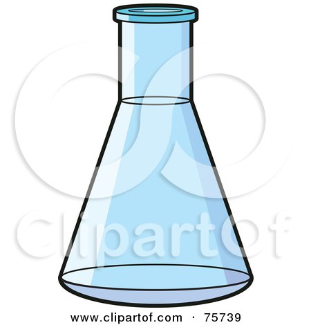Royalty-Free (RF) Clipart Illustration of a Blue Glass Science Beaker by Lal Perera