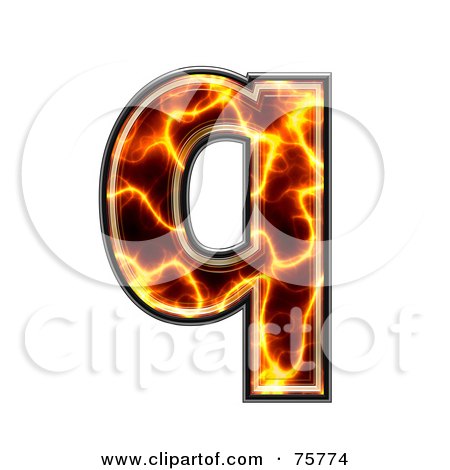 Royalty-Free (RF) Clipart Illustration of a Magma Symbol; Lowercase Letter q by chrisroll