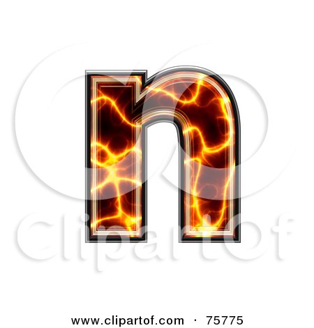 Royalty-Free (RF) Clipart Illustration of a Magma Symbol; Lowercase Letter n by chrisroll