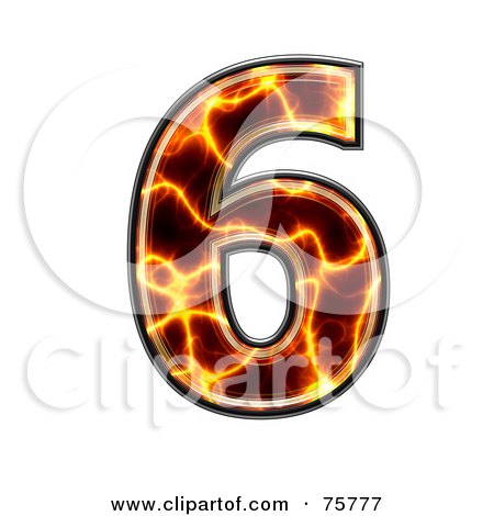 Royalty-Free (RF) Clipart Illustration of a Magma Symbol; Number 6 by chrisroll
