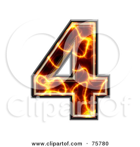 Royalty-Free (RF) Clipart Illustration of a Magma Symbol; Number 4 by chrisroll