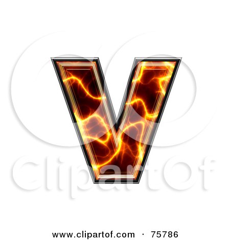 Royalty-Free (RF) Clipart Illustration of a Magma Symbol; Lowercase Letter v by chrisroll