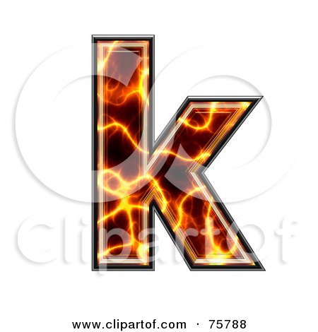 Royalty-Free (RF) Clipart Illustration of a Magma Symbol; Lowercase Letter k by chrisroll