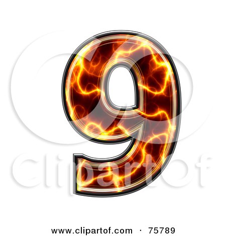 Royalty-Free (RF) Clipart Illustration of a Magma Symbol; Number 9 by chrisroll