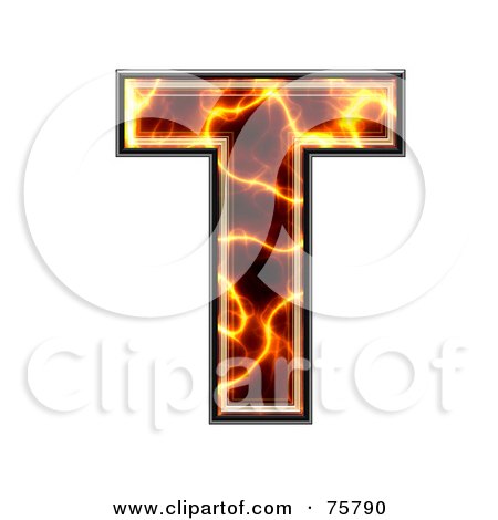 Royalty-Free (RF) Clipart Illustration of a Magma Symbol; Capital Letter T by chrisroll