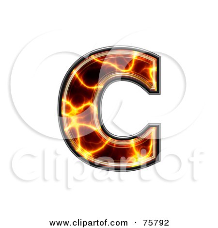 Royalty-Free (RF) Clipart Illustration of a Magma Symbol; Lowercase Letter c by chrisroll