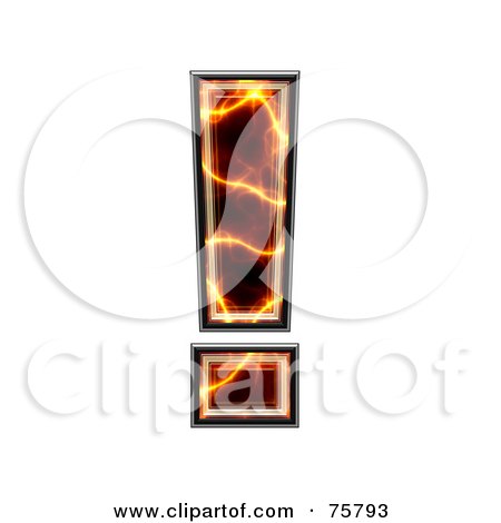 Royalty-Free (RF) Clipart Illustration of a Magma Symbol; Exclamation Point by chrisroll