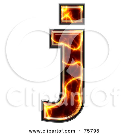 Royalty-Free (RF) Clipart Illustration of a Magma Symbol; Lowercase Letter j by chrisroll