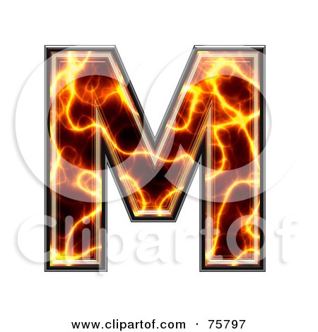 Royalty-Free (RF) Clipart Illustration of a Magma Symbol; Capital Letter M by chrisroll