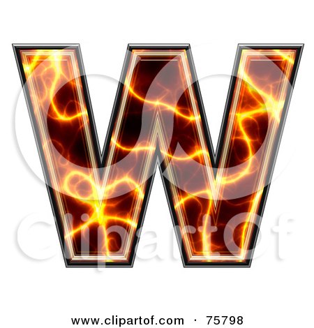 Royalty-Free (RF) Clipart Illustration of a Magma Symbol; Capital Letter W by chrisroll