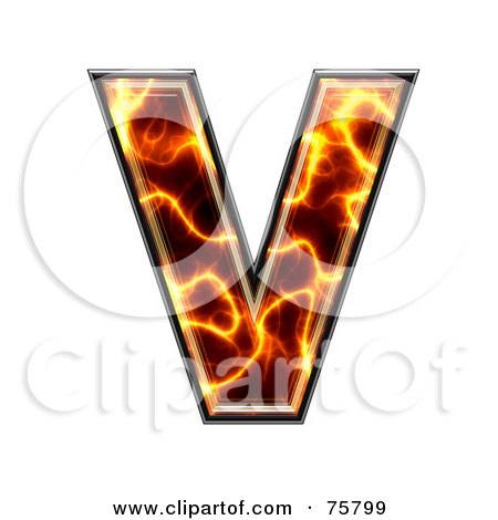 Royalty-Free (RF) Clipart Illustration of a Magma Symbol; Capital Letter V by chrisroll