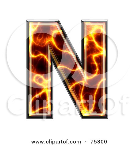 Royalty-Free (RF) Clipart Illustration of a Magma Symbol; Capital Letter N by chrisroll