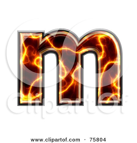 Royalty-Free (RF) Clipart Illustration of a Magma Symbol; Lowercase Letter m by chrisroll