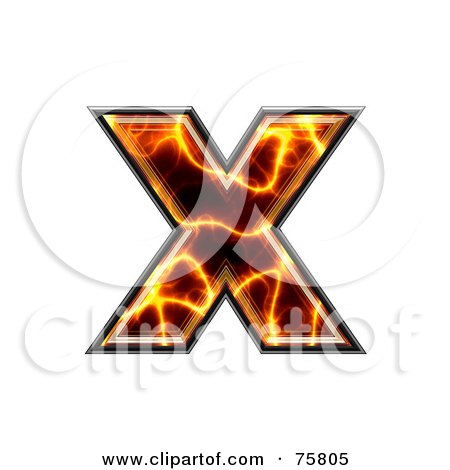 Royalty-Free (RF) Clipart Illustration of a Magma Symbol; Lowercase Letter x by chrisroll