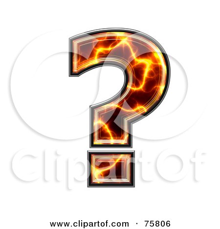Royalty-Free (RF) Clipart Illustration of a Magma Symbol; Question Mark by chrisroll