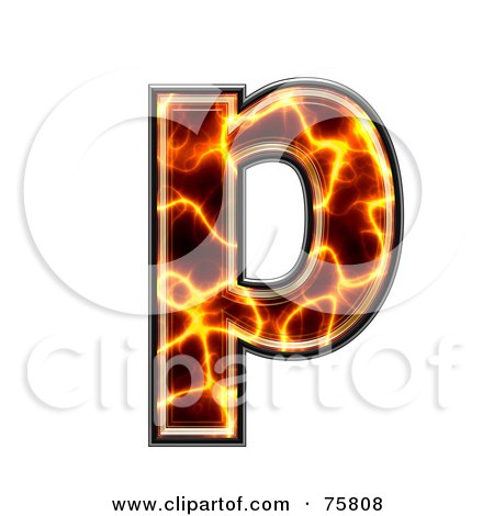 Royalty-Free (RF) Clipart Illustration of a Magma Symbol; Lowercase Letter p by chrisroll
