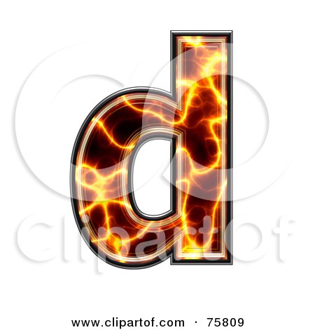 Royalty-Free (RF) Clipart Illustration of a Magma Symbol; Lowercase Letter d by chrisroll