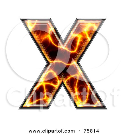 Royalty-Free (RF) Clipart Illustration of a Magma Symbol; Capital Letter X by chrisroll