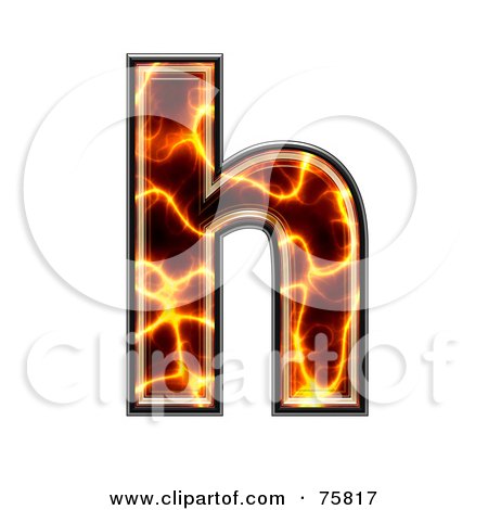 Royalty-Free (RF) Clipart Illustration of a Magma Symbol; Lowercase Letter h by chrisroll