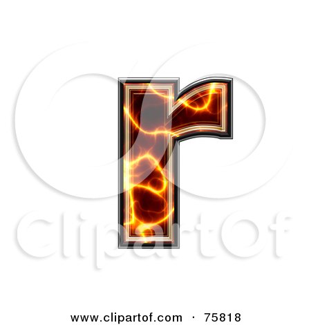Royalty-Free (RF) Clipart Illustration of a Magma Symbol; Lowercase Letter r by chrisroll
