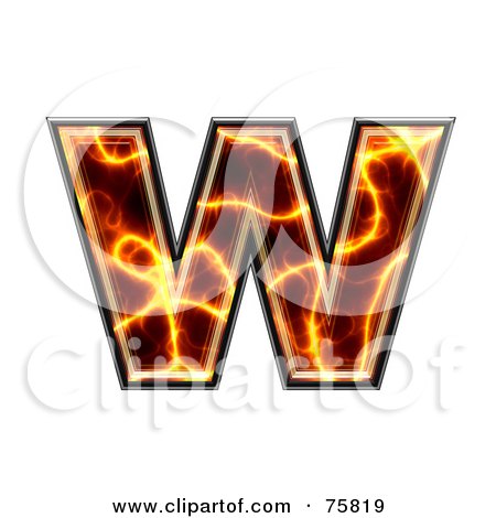 Royalty-Free (RF) Clipart Illustration of a Magma Symbol; Lowercase Letter w by chrisroll